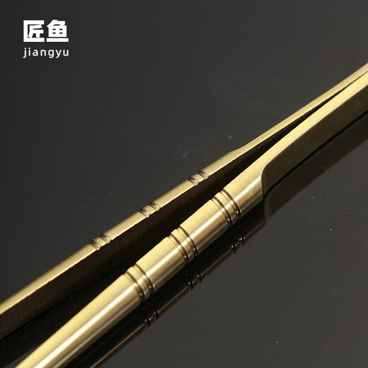 Brass tea clip, cup washing clip, stainless steel tea clip, ebony tea scraper, tea brush, small tea towel, household tea set accessories, brass tea clip + short handle ebony deep tea scraper