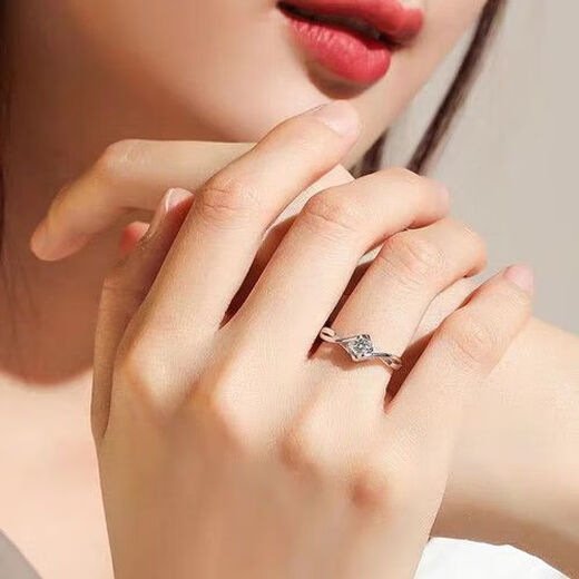 Genuine pt950 platinum ring, moissanite diamond, non-fading, angel kiss, heart-shaped, 18-year-old engagement ring for men and women, angel kiss, 1 carat