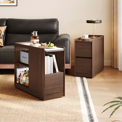 Lin's Home Furnishing movable coffee table living room sofa side table with storage small side table Lin's Wood Industry UB1J