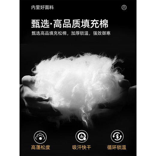 EASTERN CAMEL American solid color stand collar down jacket men's spring 2026 new thickened warm jacket cotton-padded jacket men's 99999 black thickened warm, winter cold protection S