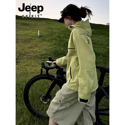 JEEP SPIRIT 2025 New Women's Jacket Three-in-One Outdoor Mountaineering Cycling Suit Small Sports Jacket Same Style for Men and Women - Light Frost White Three-in-One/Detachable L