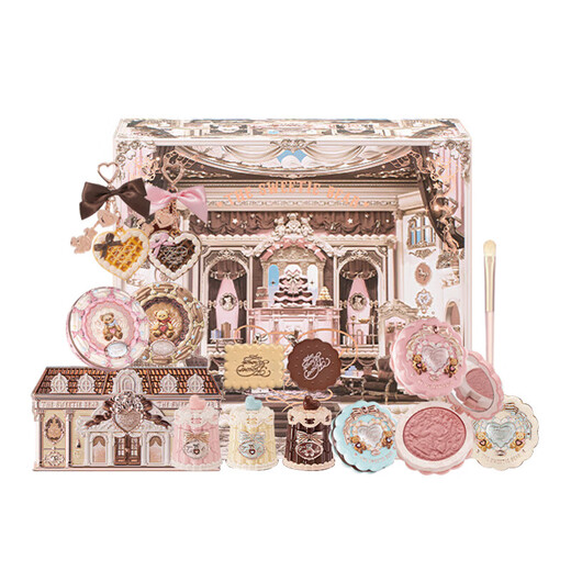 Flower Knows Sweetheart Bear Set de Maquillaje Caja de Regalo para San Valentín Regalo de cumpleaños para Novias y Esposas Cocoa Workshop Caja de Regalo/11 Piezas en Mano Sin Espejo