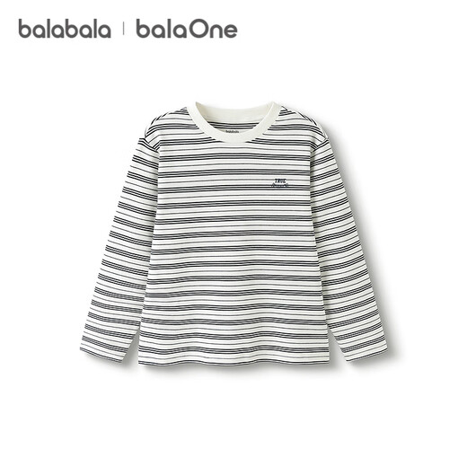 Bala BalaOne children's clothing children's long-sleeved T-shirt boys and girls 2025 autumn striped bottoming shirt 208425100203