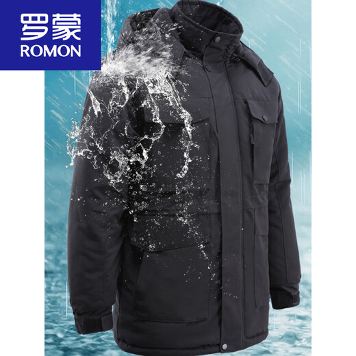 ROMON outdoor cotton coat, men's assault cotton work clothes, cotton jacket, labor protection uniform, cotton coat, winter thickening, cold-proof, windproof and warm, 607 military green velvet-lined cotton coat, one size too small, S 165 size (95-105 Jin Jin is equal to 0.5 kg)