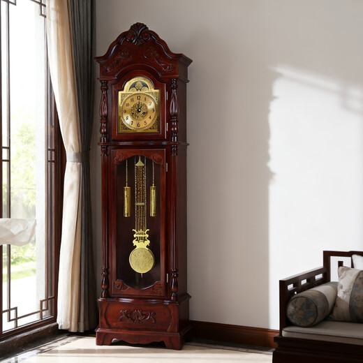 Honghe floor clock living room mechanical Chinese retro floor clock chime mechanical clock German copper core winding 2013 mahogany color Polaris mechanical spring movement