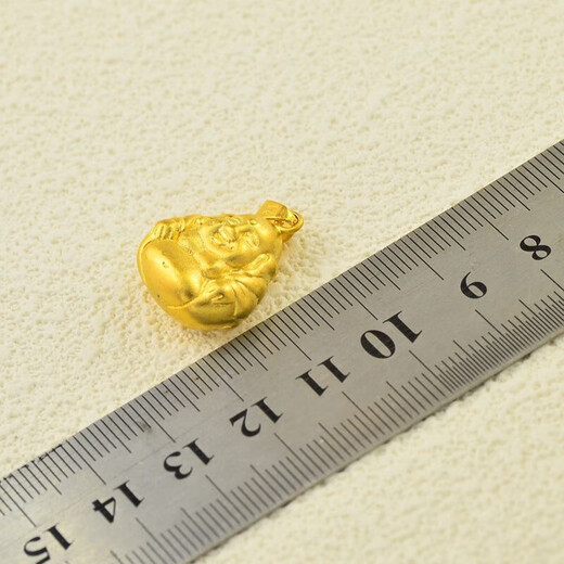 Half grain of 18K gold peace Buddha necklace, non-fading jewelry, versatile female delicate necklace, solid counter gift