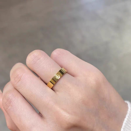 Centennial ancient craftsmanship gold-coated silver ring light luxury style ring ancient method plain ring gold-coated silver ring for men and women Hong Kong code No. 9, exquisite thickened and widened style