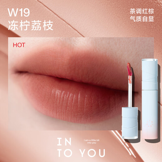 INTO YOU Water Mist Lip Glaze Lipstick Lip Gloss Moisturizing Matte Not Easy to Stick Birthday Gift W19 Frozen Lemon Lychee New Year's Day Gift