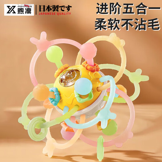 He Jiagong Japan's Manhattan hand ball baby can chew food grade silicone 0-6 months old pacifier oral period color box version hand ball