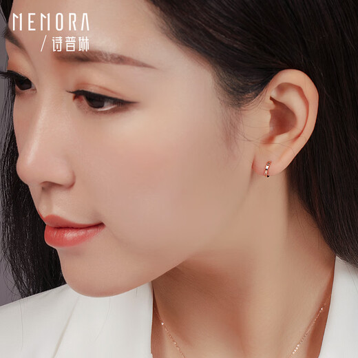 Shipulin 18K gold earrings, simple earrings for women, gift for self-wear, 18K rose gold