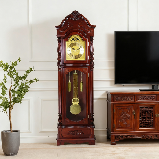 Honghe floor clock living room mechanical Chinese retro floor clock chime mechanical clock German copper core winding 2013 mahogany color Polaris mechanical spring movement