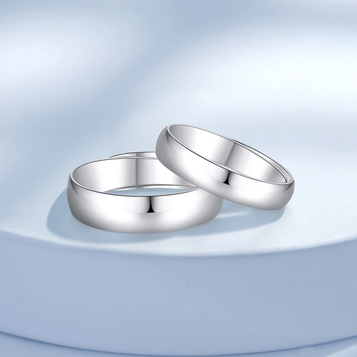 Mengjinyuan platinum ring PT950 platinum wide edge smooth plain ring couple wedding ring live/single piece