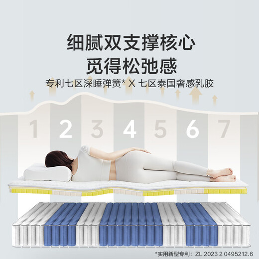 Xilinmen Lin Gengxin's same model White Knight's wedding gift Simmons single-bag spring spine-soothing jute latex mattress White Knight's wedding gift-thickness 25cm 3cm latex 1.8*2 meters