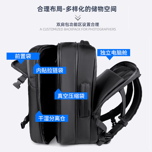 Samsonite Manufacturer Backpack Men's Large Capacity Travel Vacuum Compression Backpack 20 Inch Computer School Bag Black