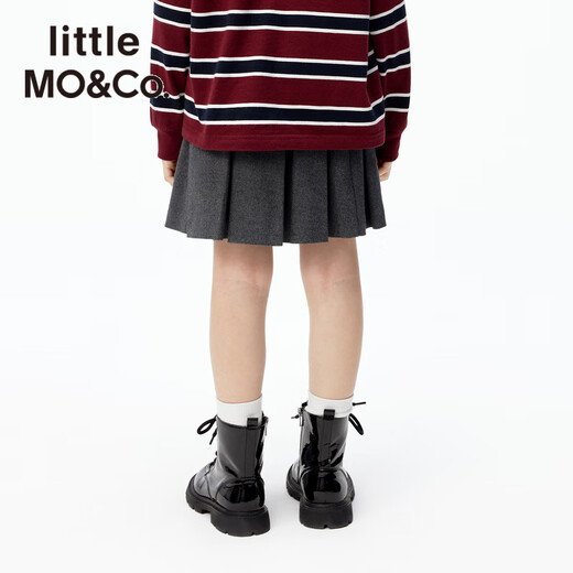 Little MO&Co.little moco children's clothing 25 winter new style Martin boots for boys and girls, low boots, fashionable, sweet and cool, black 28, inner length 19cm