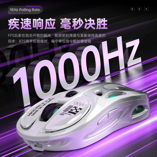 Tigercat M235pro Bluetooth wireless three-mode mouse laptop game e-sports notebook home office RGB light effect macro programming 1000HZ return rate wired mouse M235pro gray-white gradient three-mode