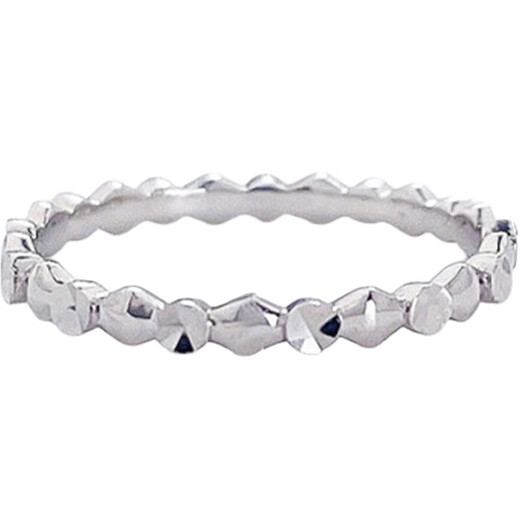 Lao Fengxiang platinum ring pt950 plain ring imitation diamond platinum ring tail ring for girlfriend and wife holiday birthday gift 2025 #6-#7 (about 1.5g)