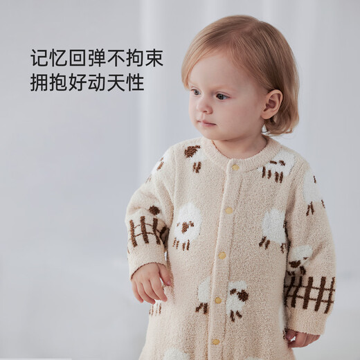 Babylove clearance baby jumpsuit autumn and winter men's and women's baby pajamas half velvet soft romper plush clothes
