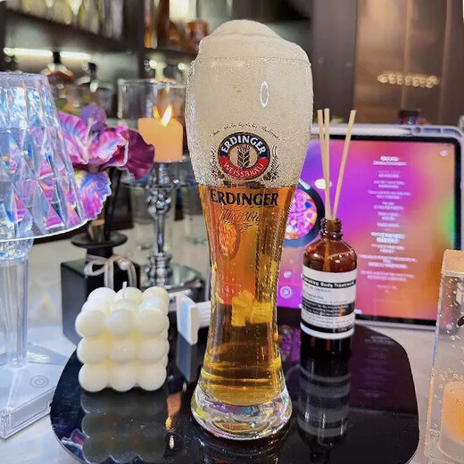 Lead-free glass Erdinger beer special cup, high-end wheat cup, large capacity beer cup, waisted black beer cup, Erdinger beer special cup, 2 pieces, 700ml