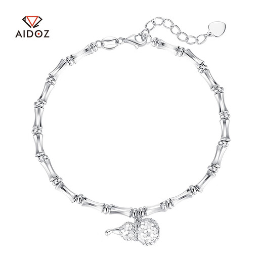 Aido diamond pt950 platinum gourd bracelet for women genuine platinum Fulu bamboo bracelet to attract wealth and fortune brand ingot bracelet Fulu bamboo bracelet 10.9-11.1g length 16+3cm
