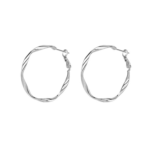 Qlady Mobius gold silver needle earrings women's plain hoop earrings 2025 new light luxury niche high-end earrings earrings