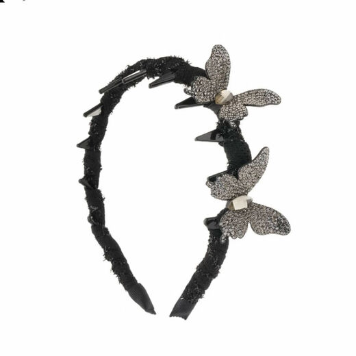 Idel full diamond three-dimensional butterfly tooth comb hairband for women, high-end, light luxury, high skull, face wash, hair bundle, temperament pressure hairpin headdress F3513 full diamond butterfly hairband