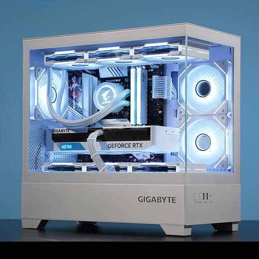 AMD Gigabyte R7 9700X/RTX5060Ti 16G graphics card white delta mobile computer host desktop complete machine sea view room family bucket assembly diy game water cooling 2 R5 9600X/16G/1T/RTX5060