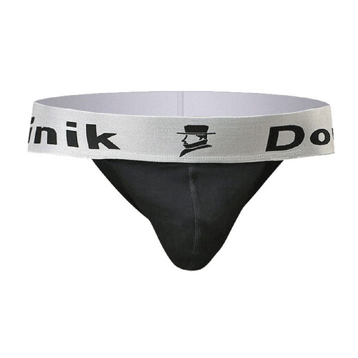 Domani Dominique Men's Sexy Underwear Stretch Cotton Thong Sexy One-Line Pants With Buttocks Belt Black 4188 M2.0-2.3 Feet