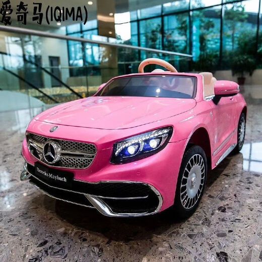 Maybach genuine authorized children's electric car, children can sit on it, charging remote control four-wheel toy car, top with white 12V10AH leather seat, foam tire MP4