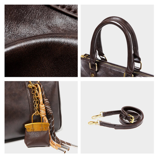 15MINS2025 new bag women's simple light luxury shoulder crossbody bag Boston bag high-end brand handheld women's bag