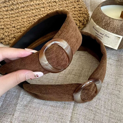 Idel Korean style simple ring wide-brimmed hair hoop women's Maillard temperament high-end pressure hair headband going out to wash face hairpin