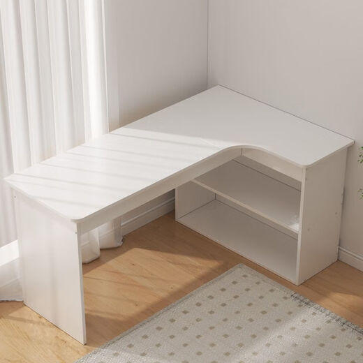 Laimeihui corner desk home study table bedroom girls dresser bookcase integrated corner computer desk office desk warm white right corner - length 120 width 70 height 74CM