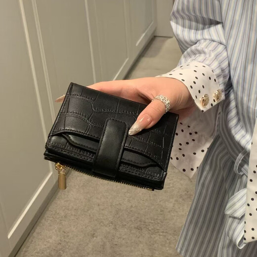 Bibk japonais portefeuille de cartes multifonction pour femmes Sac à niche simple pliable portefeuille en cuir multi-cartes nouveau style Y9227