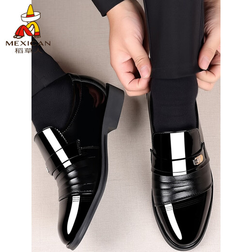 Scarecrow (mexikanische) Business Formale Kee schuhlose Schuhabdeckungen und Beinarbeit Herren Lederschuhe Punkt Zehen flach Männer Lederschuhe Anzug Hohl
