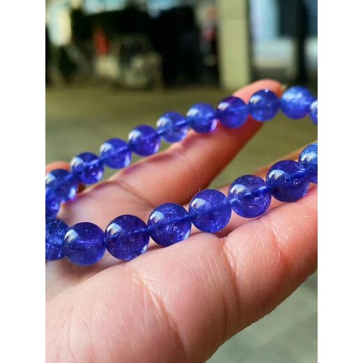 Keshan bead diameter 8-10mm tanzanite bracelet electric blue purple rare raw ore color beautiful crystal transparent 6mm