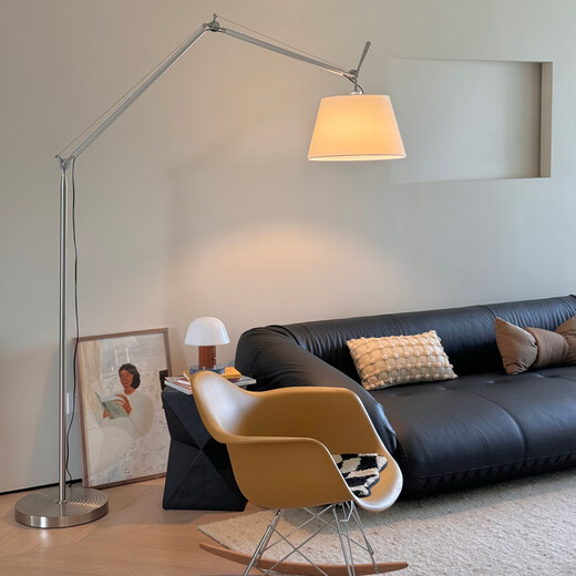 Designer Swing Arm Floor Lamp Medieval Bauhaus Living Room Sofa Ambient Light Study Bedroom Fishing Reading Light Full Spectrum Eye Protection_Warm Light