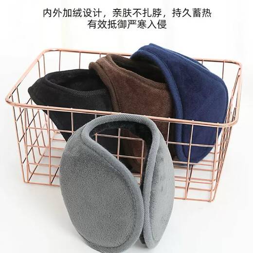 Thickened earmuffs for men in winter, thickened and warm to protect ears, earmuffs, earmuffs, winter cycling anti-cold and antifreeze earmuffs, black - velvet and thickened