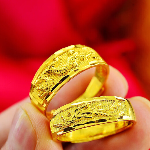 Dragon and phoenix ring adjustable ring wedding gift simple commemorative gift token of love men's opening adjustable