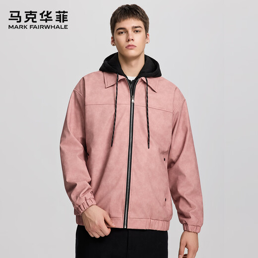 Mark Huafei's personalized design solid color men's leather jacket, versatile, casual, comfortable, wear-resistant, wrinkle-resistant, spring and autumn new fashion men's jacket