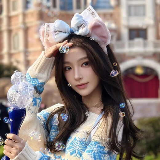 Tanbei Man Lingna Belle Headband Cartoon Princess Bow Mickey Tiara Cute Face Show Little Disney Birthday Photo Lingna Belle Headband Star Dream Melody