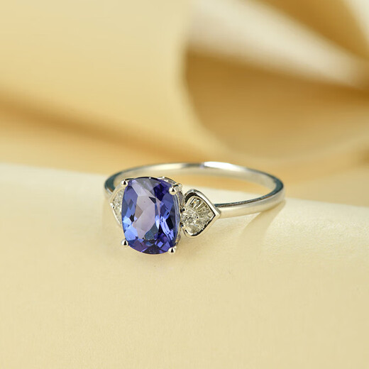 Everlasting Ye Muhuang Jewelry Store No. 3 18k inlaid natural tanzanite ring Tanzania 1.62ct simple and exquisite d689 k .62ct
