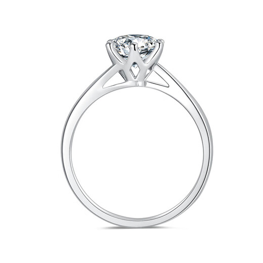 Star Eye Jewelry Special Price White Platinum 18K Gold Diamond Ring Twisted Arm Six Claw Ring 50 Points Real Diamond Looking for a Wedding Gift for My Wife Diamond Ring - 50 Points M-N Color VS Clarity 9-20 Circles Can Be Remarked