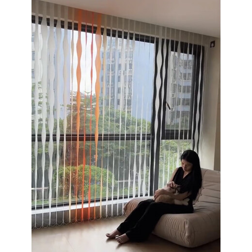 Apocalypse Century Wave Waterfall Curtain Vertical Curtain S-shaped Vertical Curtain Water Wave Waterfall Wave Shape Dream Curtain Wave Curtain Vertical Blinds Balcony Silk White You can edit it yourself after checking