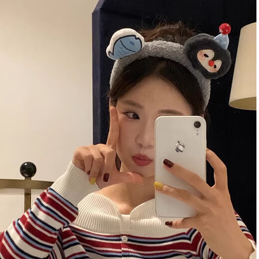 Penguin fish headband for women 2025 new high skull hair bundle plush cute funny headband photo hairpin headdress Penguin fish headband 2 pieces