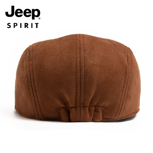 JEEP fashion suede beret men's autumn and winter retro peaked cap casual painter forward cap elastic head circumference black - suede peaked cap one size adjustable