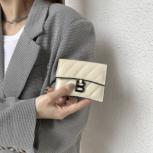 New Japanese and Korean card holder for women, small, anti-theft, multiple card slots, ID card holder, genuine leather texture card holder, versatile, off-white_(oiled wax cowhide)