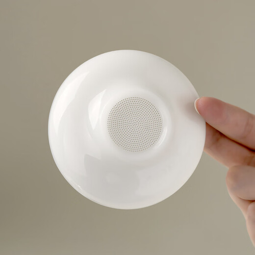 Heart cocoon raw jade ice seed tea leak tea filter dense hole high white mutton fat jade porcelain home office kung fu tea set accessories raw jade (hanting) filter set