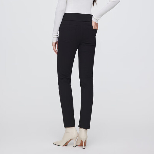 BOSIDENG down pants for women, simple elastic, slim, fashionable, warm and comfortable, outer trousers, pencil pants, black 8056 L 170/68A