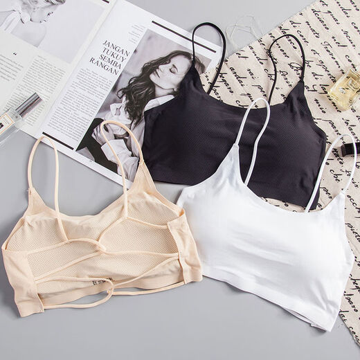 Internet celebrity breathable ice silk seamless chest wrap anti-exposure hollow cross beautiful back camisole tube top underwear for women white one size