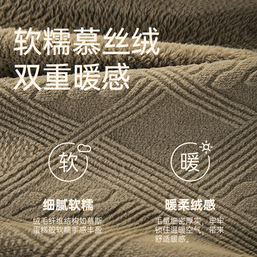 Anzhiban Giant Warm Couple Pajamas Women's Autumn and Winter Coral Velvet Thickened Winter Men's Hooded Home Clothes Aoki Brown Male XL